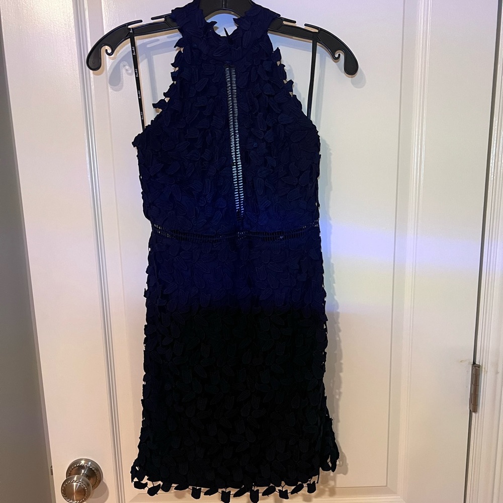 Bardot Gemma Navy Blue Lace Dress - Size 6 - Picture 3 of 9